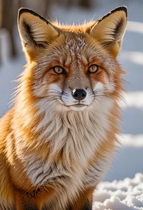 Red fox in the snow, original